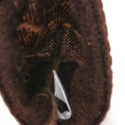 Gucci Mohair Monogram Jumbo GG Brushat Beanie Hat M Beige Dark Brown 4 of 5