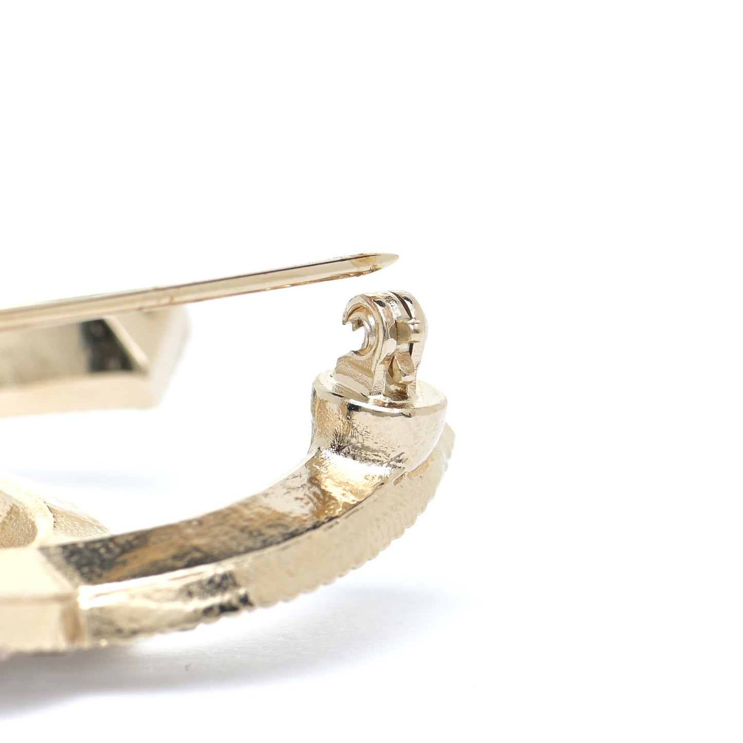 Baguette Crystal CC Brooch Gold