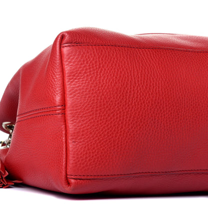 Gucci Pebbled Calfskin Medium Soho Chain Shoulder Bag Tabasco Red 8 of 9