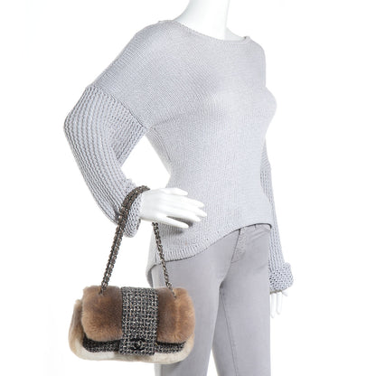 Chanel Rabbit Fur Fantasy Tweed Small Flap 2 of 9