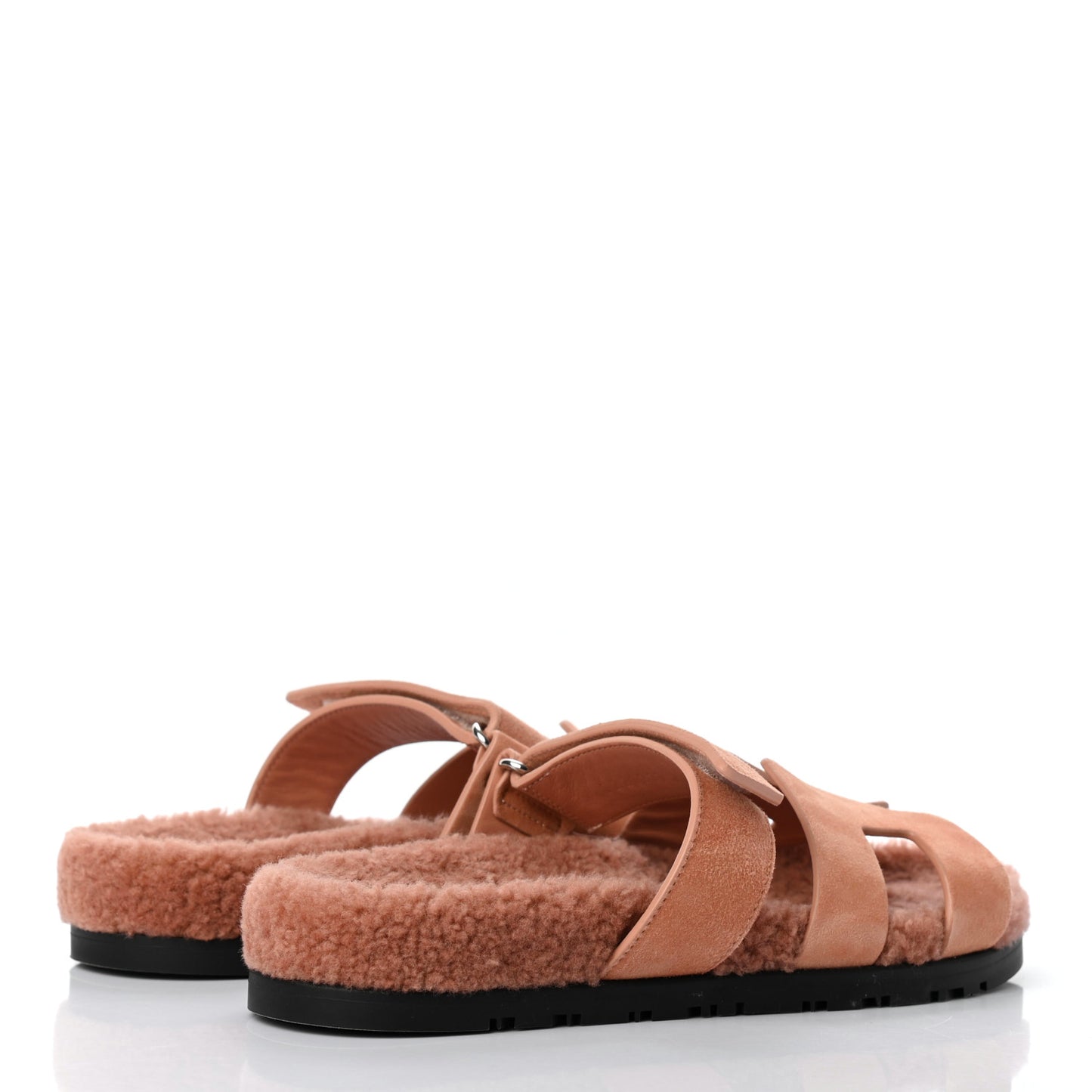 Suede Goatskin Woolskin Womens Chypre Sandals 38.5 Rose Aube