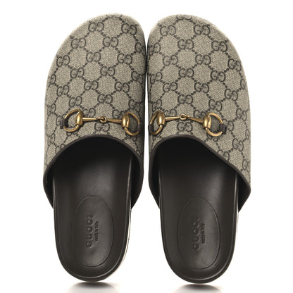 Gucci GG Supreme Monogram Miro Soft Calfskin Womens Horsebit Slippers 39.5 Beige Ebony New Acero 2 of 10