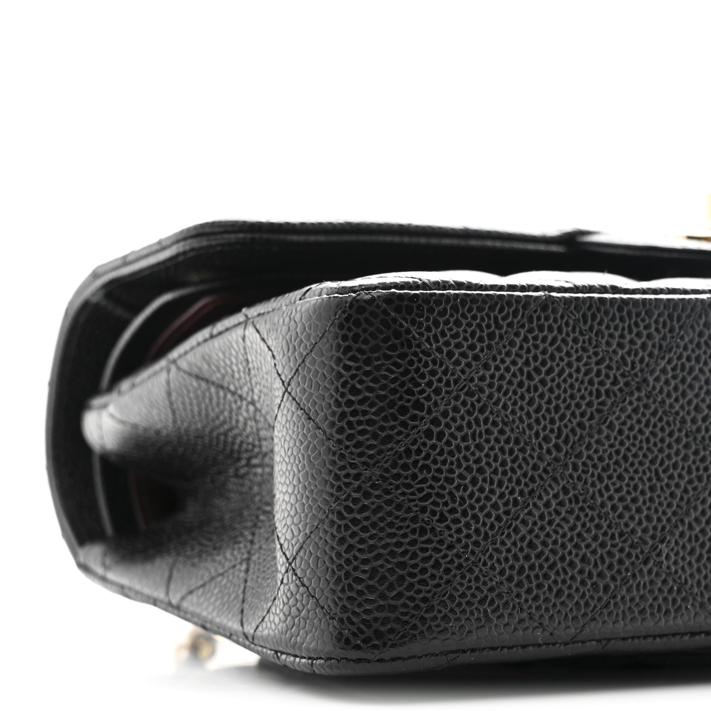 Caviar Quilted Small Double Flap Black