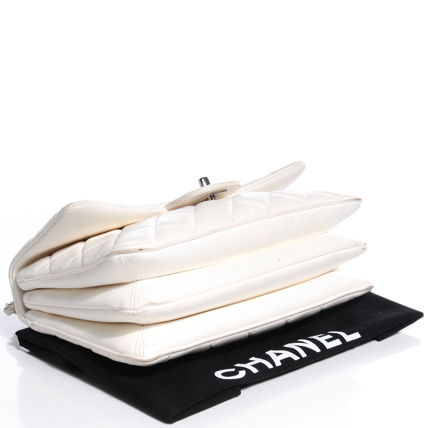 Chanel Lambskin Quilted Medium 3 Flap White 4 of 8