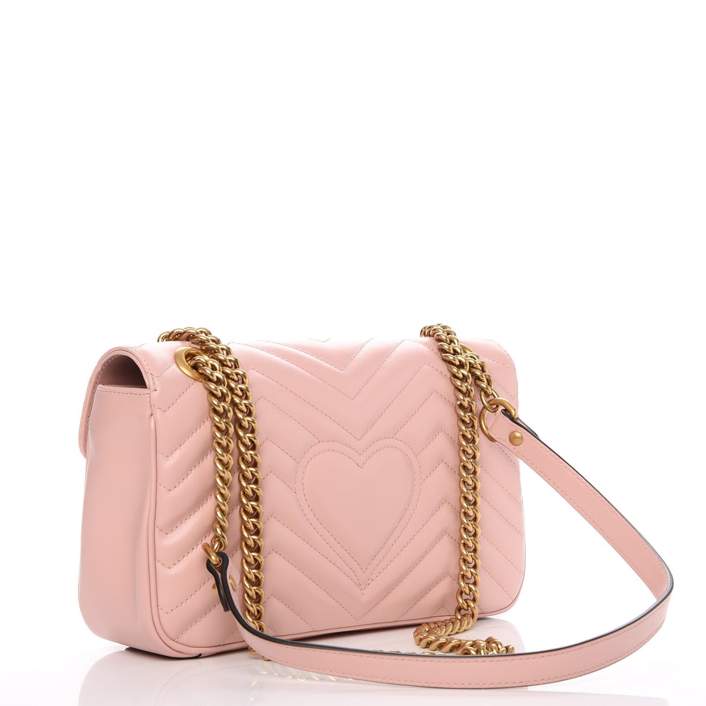 Calfskin Matelasse Small GG Marmont Shoulder Bag Perfect Pink