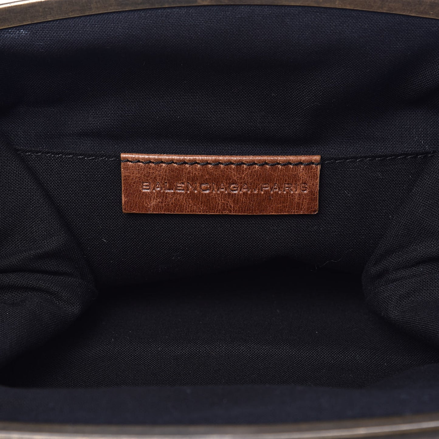 Chevre Small Aumonière Wristlet Cognac