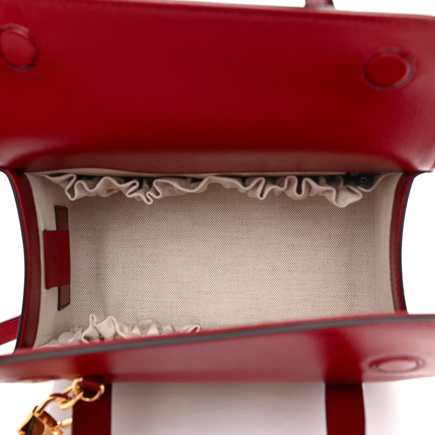 Textured Calfskin Mini Horsebit 1955 Foldover Top Handle Bag Red