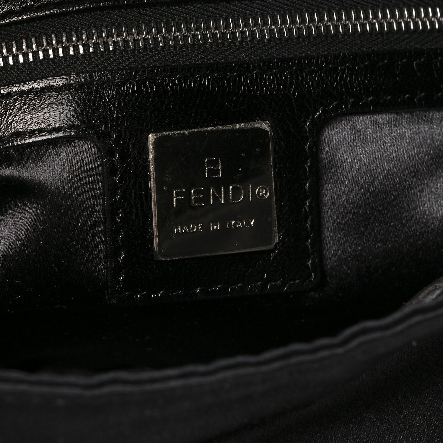 Fendi Satin Crystal Baguette Black 6 of 11
