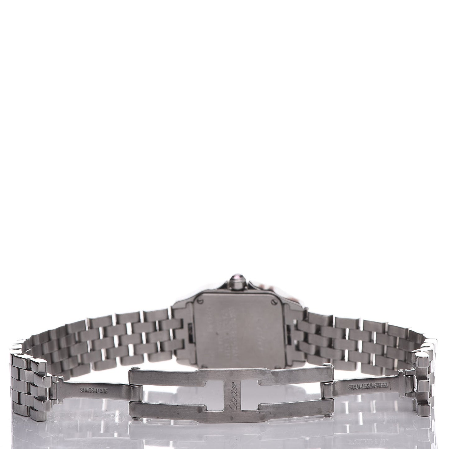 Stainless Steel Pink Mother of Pearl 20mm Santos Demoiselle Quartz Watch