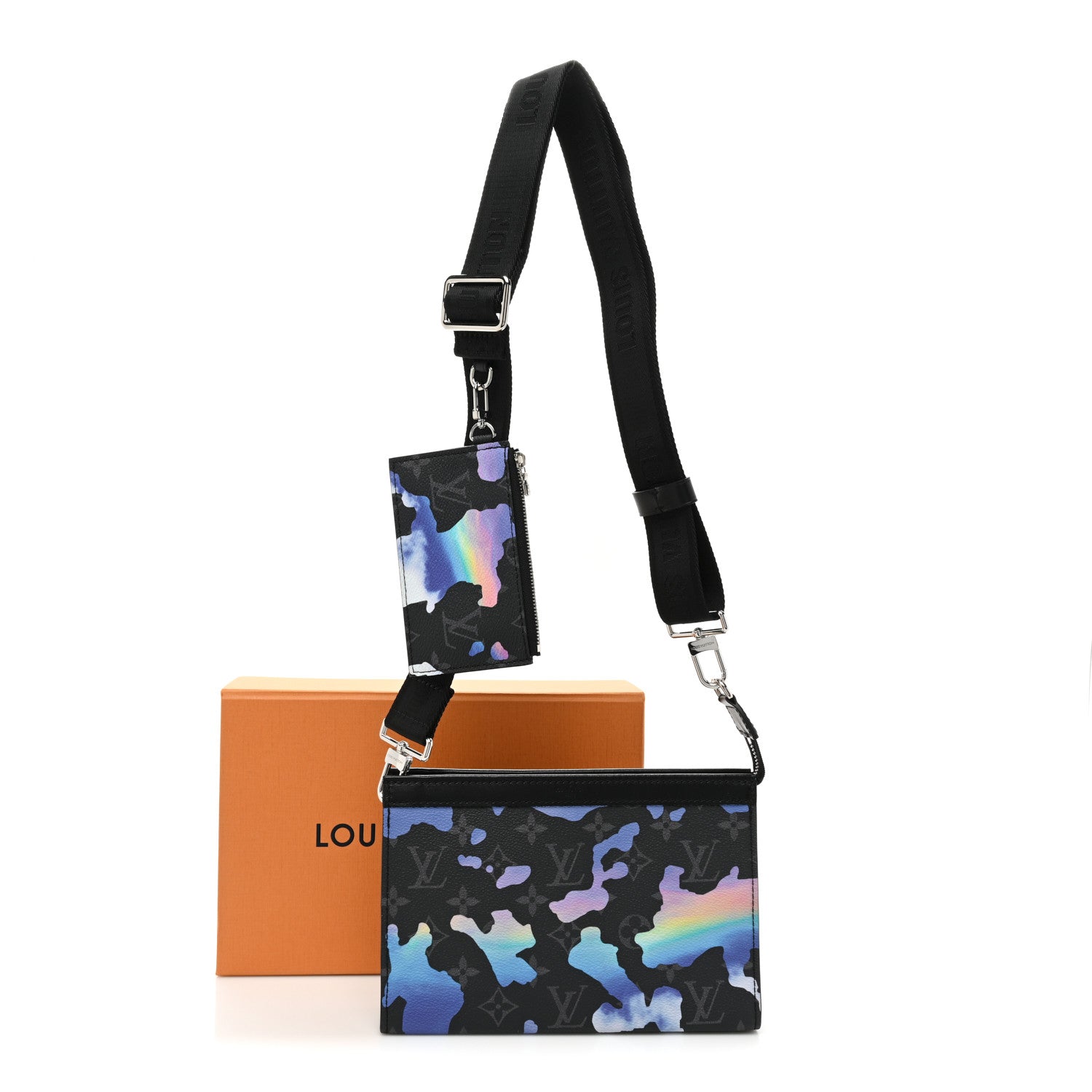 Louis Vuitton Monogram Eclipse Sunrise Room With A View Gaston Wearable Wallet Blue Purple 13 of 13