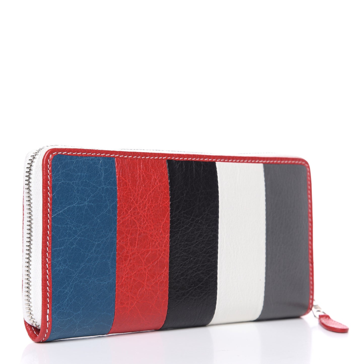 Agneau Arena Multicolore Bazar Continental Zip Around Wallet Grey White Black Red Blue