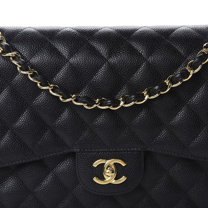 Chanel Caviar Quilted Jumbo Double Flap Black 10 of 11