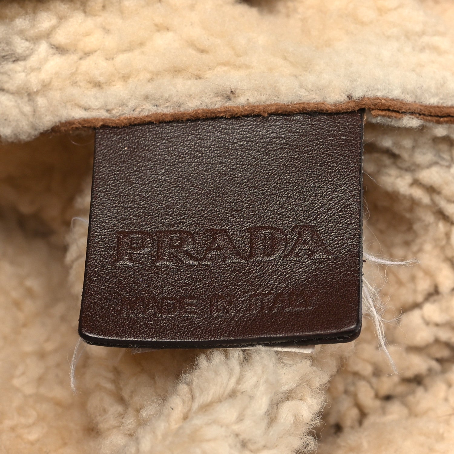 Prada Metallic Suede Mink Shearling Crocodile Embossed Tote Gold 6 of 10