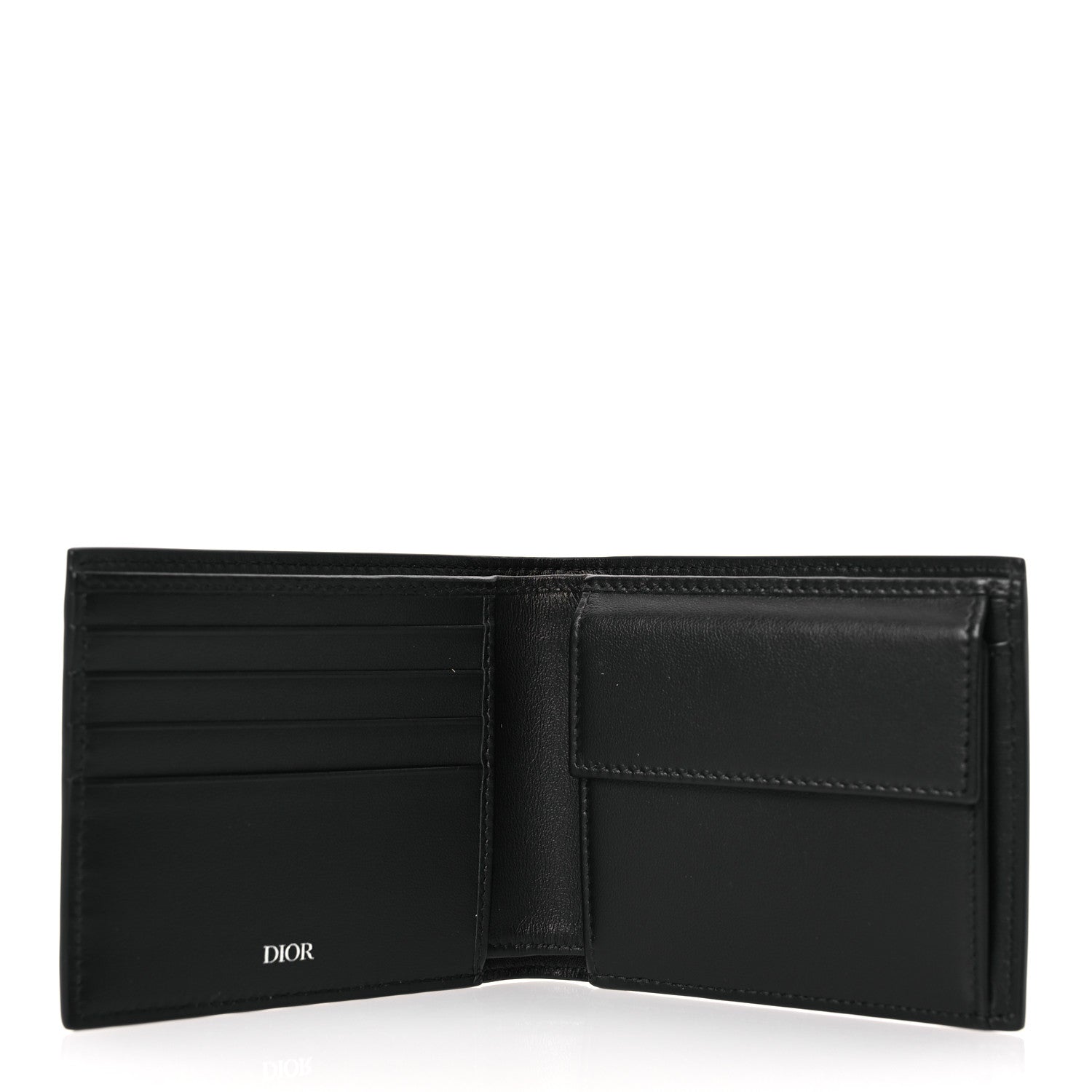 Christian Dior Calfskin Perforated Oblique Bi-Fold Do Galaxy Wallet Black 5 of 11
