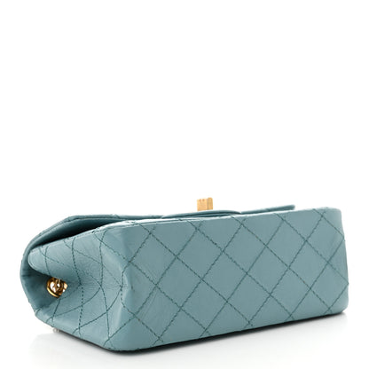 Chanel Aged Calfskin Quilted 2.55 Reissue Mini Flap Blue 4 of 10