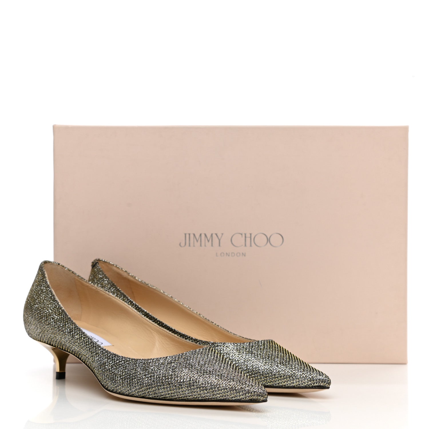 Jimmy Choo Glitter Fabric Amelia Pumps 35 Light Bronze 10 of 10