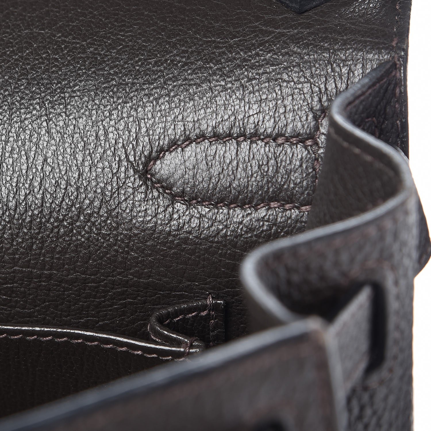 Hermes Taurillon Clemence Jypsiere 28 Chocolate 9 of 16