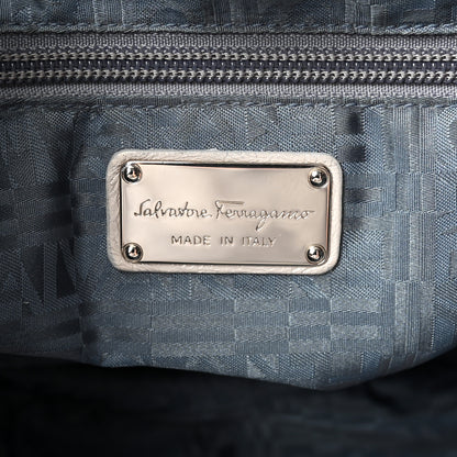Salvatore Ferragamo Calfskin Marisa Shoulder Bag Grey 6 of 10