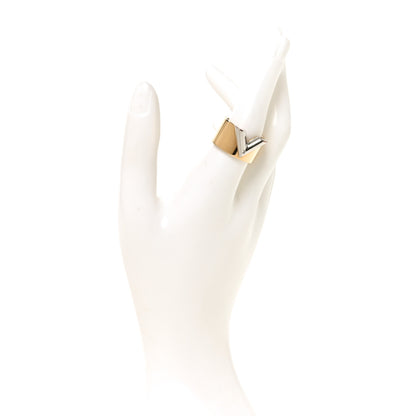 Louis Vuitton Brass Essential V Ring L 57 8 Gold Silver 2 of 5