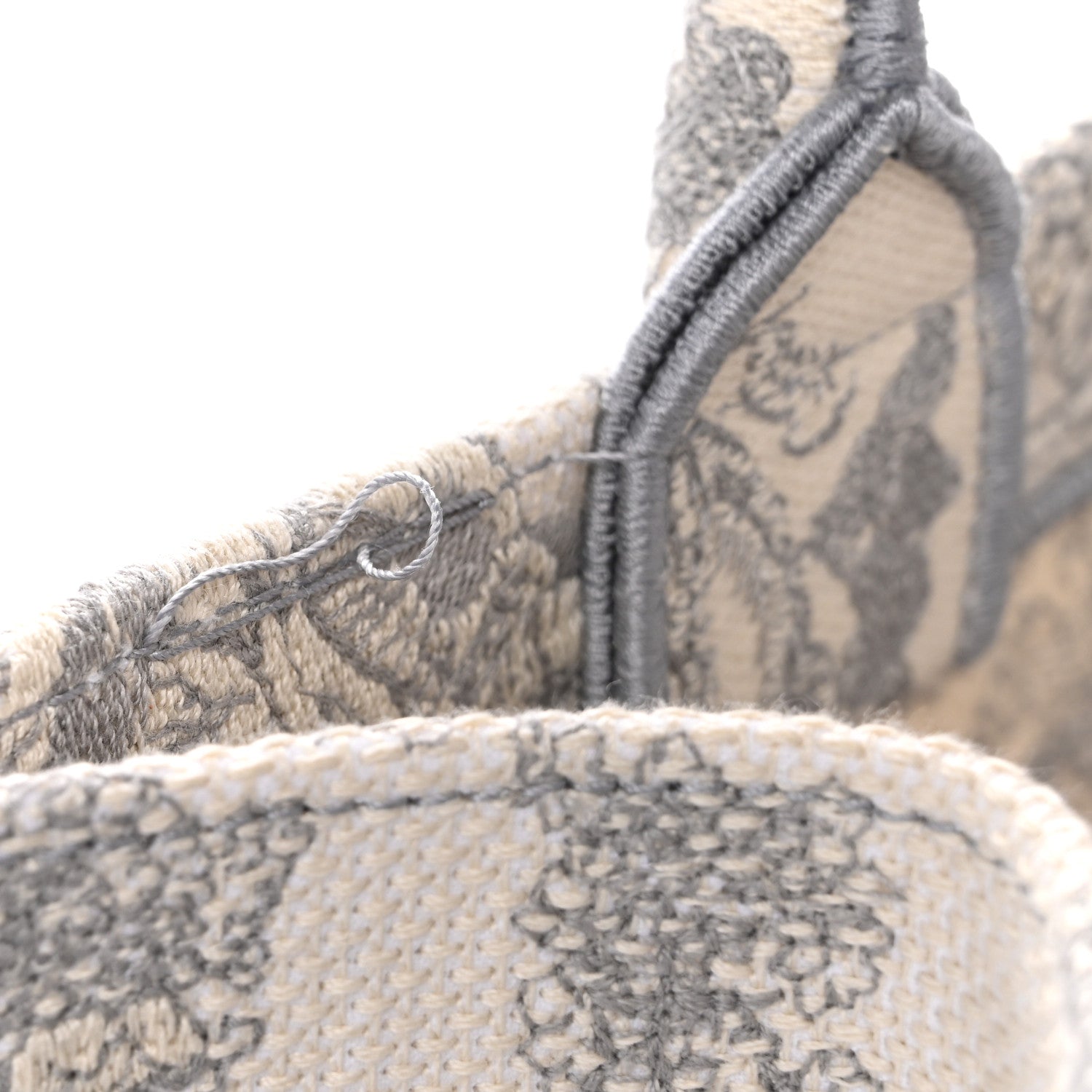 Christian Dior Canvas Embroidered Medium Dioriviera Toile De Jouy Book Tote Gray 13 of 14