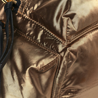Burberry Metallic Satin Nylon Medium Rucksack Backpack Gold 10 of 20
