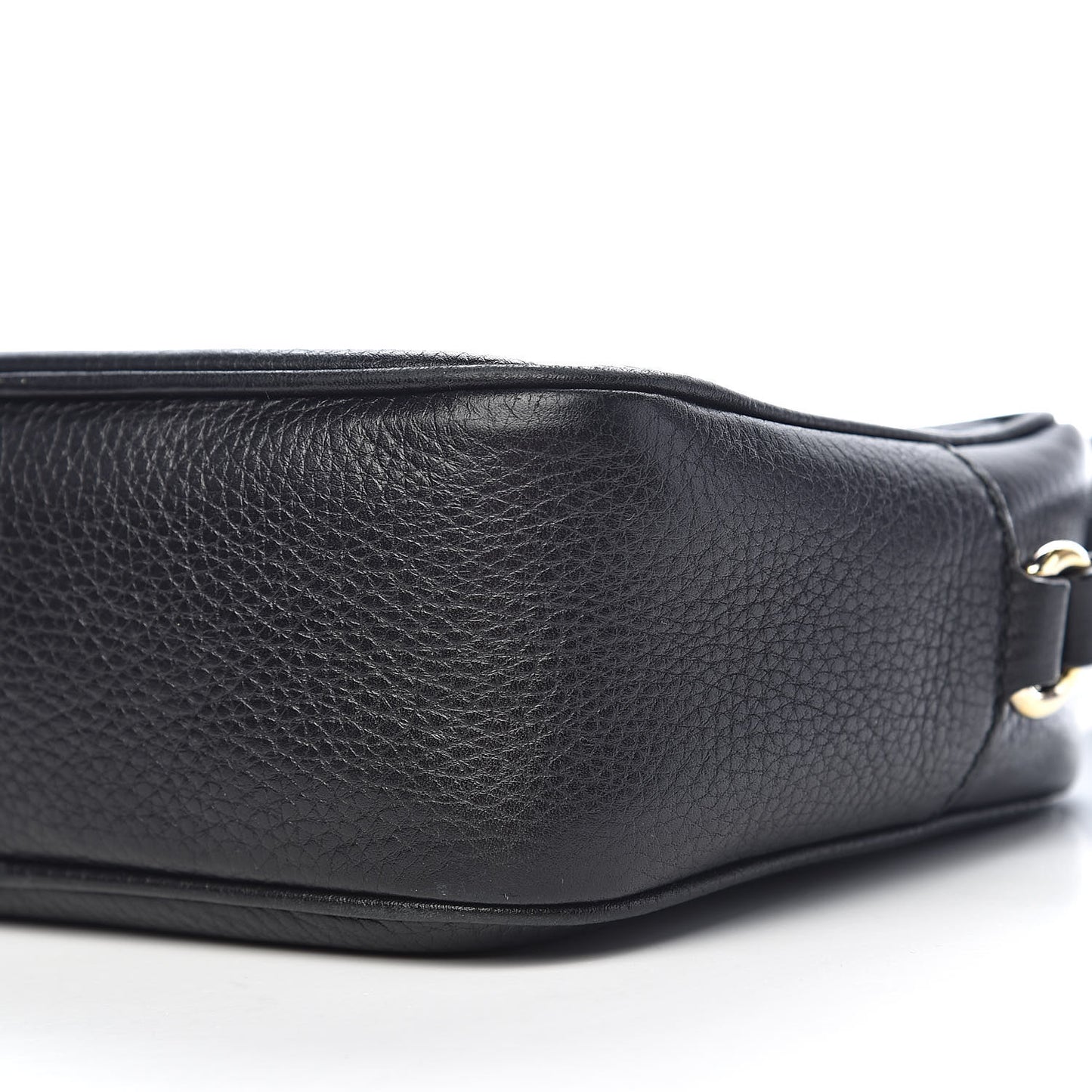 Pebbled Calfskin Small Soho Disco Bag Black