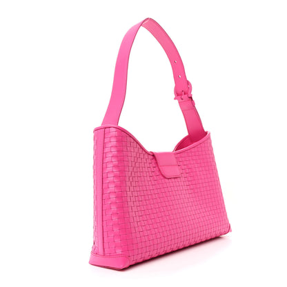 Salvatore Ferragamo Calfskin Intreccio Trifolio Shoulder Bag Hot Pink 3 of 13