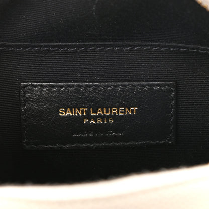 Saint Laurent Grain De Poudre Matelasse Chevron Quilted Round Vinyle Camera Bag Crema Soft 6 of 11
