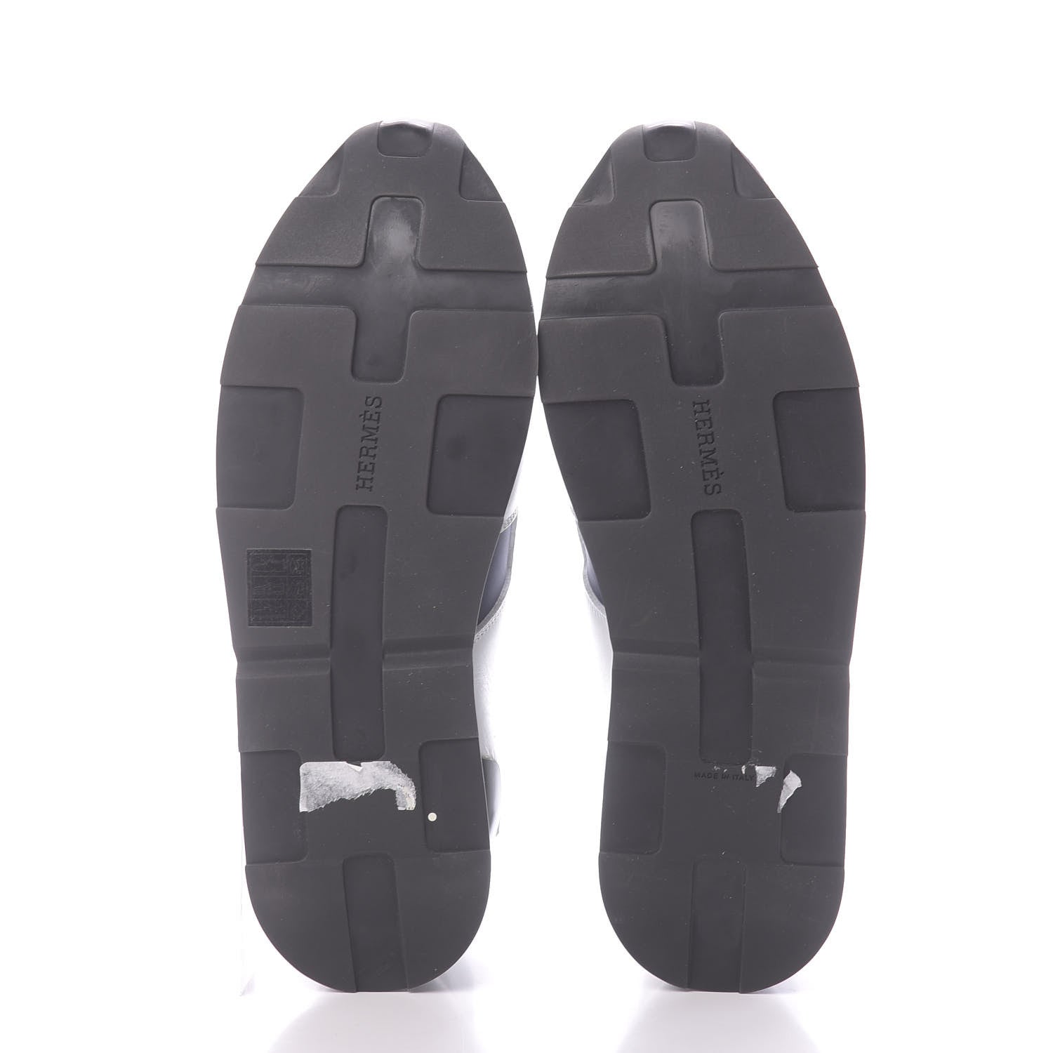 Hermes Technical Canvas Calfskin Goatskin Womens Player Sneakers 38.5 Marine White Black 6 of 12