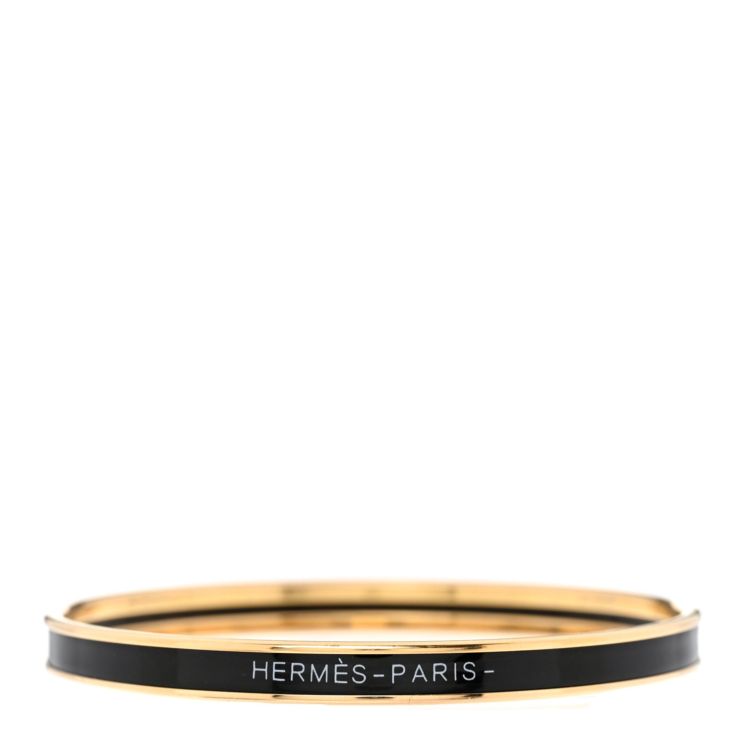 Hermes Enamel Uni Bangle 62 Black 1 of 5
