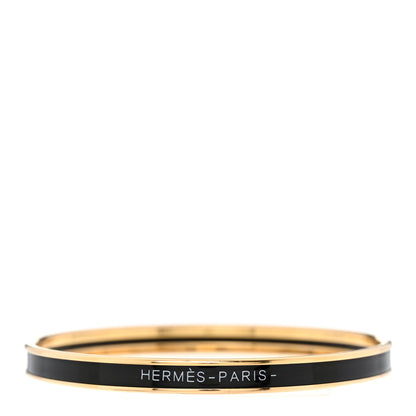Hermes Enamel Uni Bangle 62 Black 1 of 5