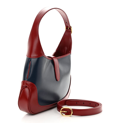 Gucci Boarded Dyana Lux Calfskin Bi-Color Small Jackie 1961 Hobo Blue Agata New Cherry Red 3 of 11