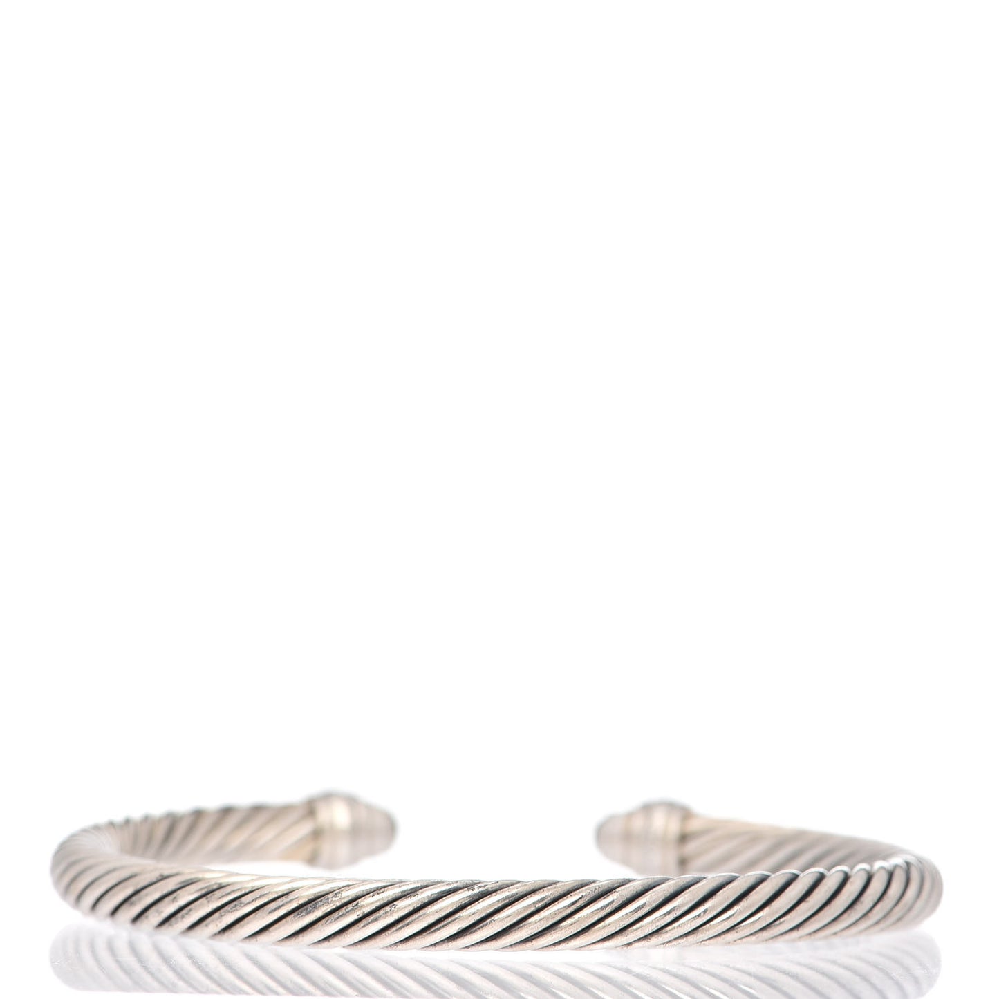 Sterling Silver Pave Diamond 5mm Cable Classics Bracelet