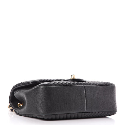Chanel Calfskin Surpique Chevron Small Flap Black 4 of 10