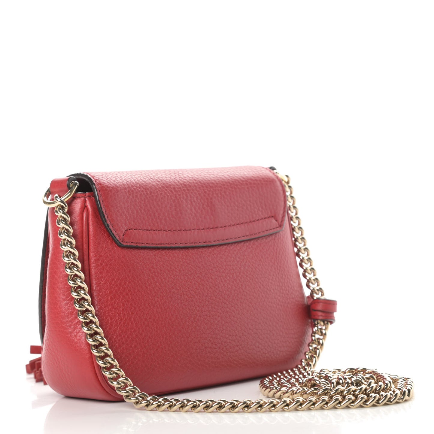 Pebbled Calfskin Small Soho Flap Crossbody Red