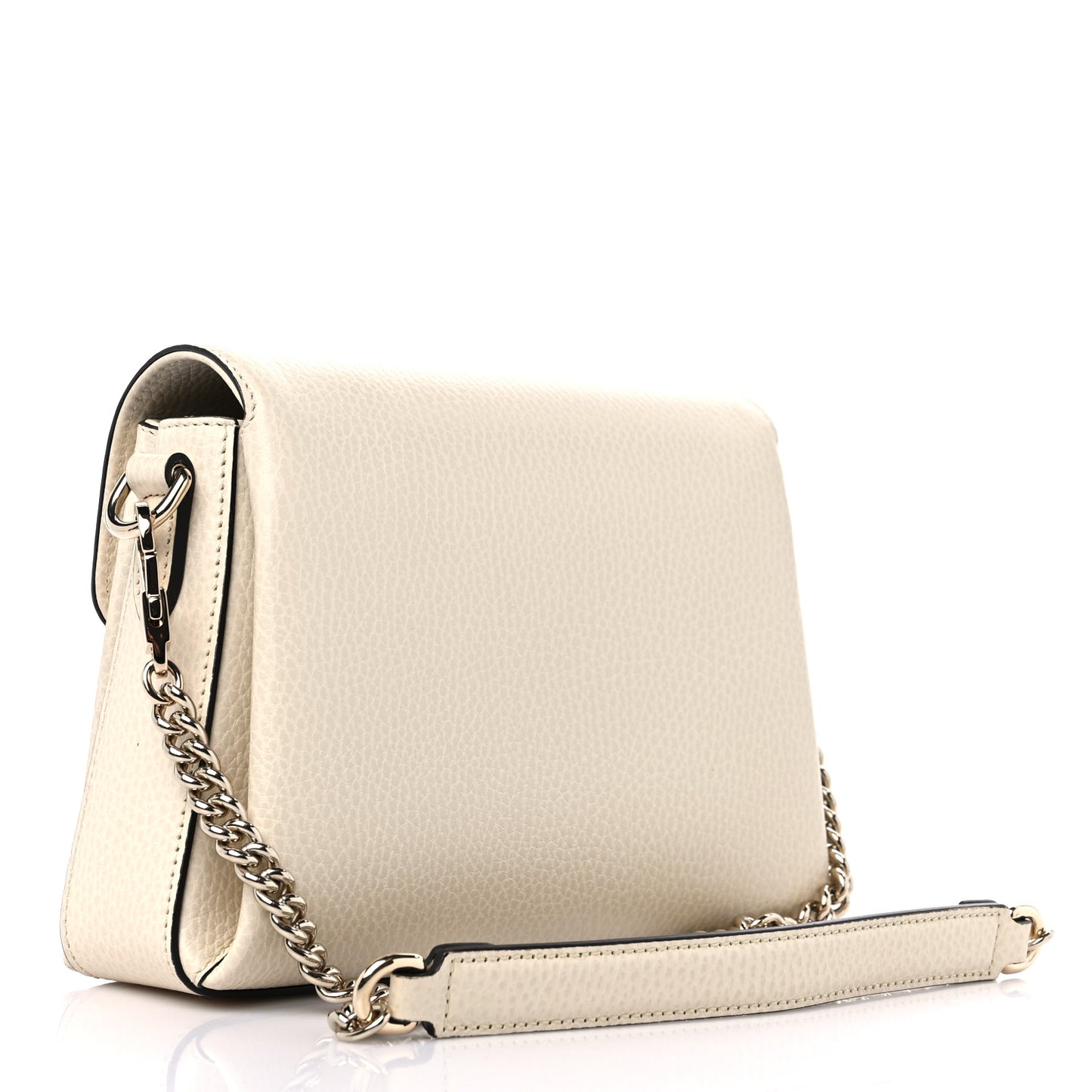 Dollar Calfskin Interlocking G Crossbody Bag Mystic White