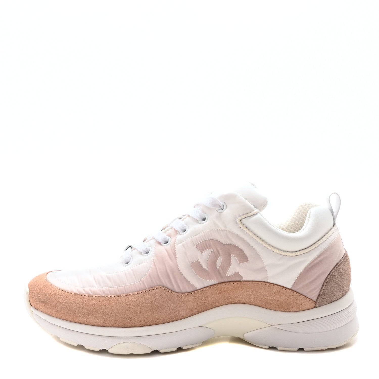 Chanel Nylon Suede Calfskin CC Sneakers 40 Pink 1 of 9