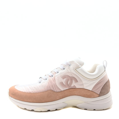 Chanel Nylon Suede Calfskin CC Sneakers 40 Pink 1 of 9