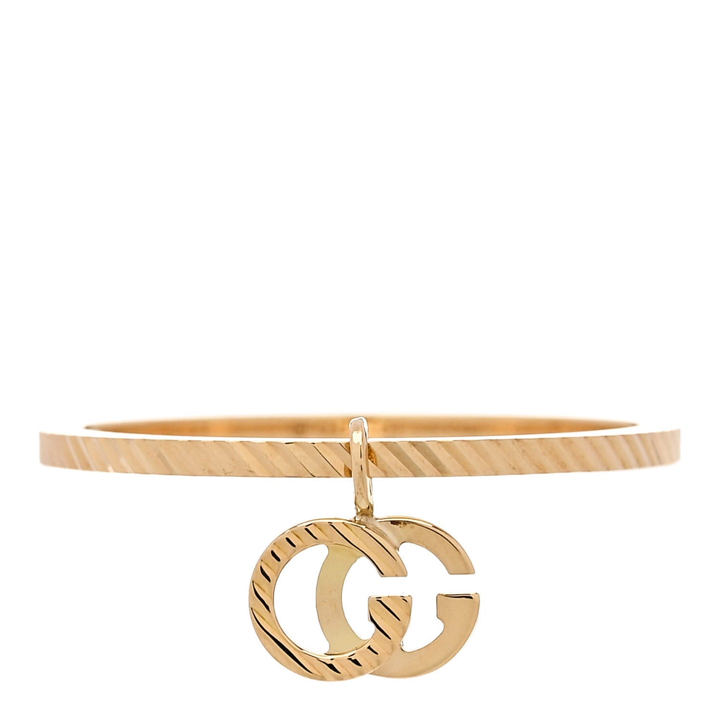 18K Yellow Gold GG Running Charm Ring 55 7.25