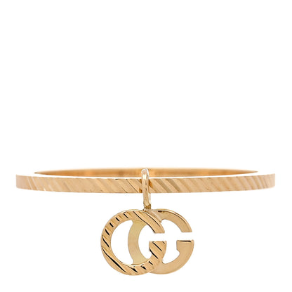 Gucci 18K Yellow Gold GG Running Charm Ring 55 7.25 1 of 6