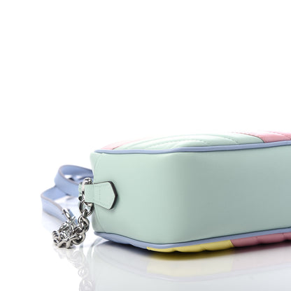 Gucci Calfskin Matelasse Diagonal Small GG Marmont Chain Shoulder Bag Multicolor Pastel 6 of 11