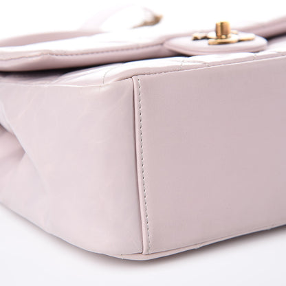 Chanel Glazed Calfskin Quilted Medium Gold Bar Top Handle Flap Light Pink 8 of 11
