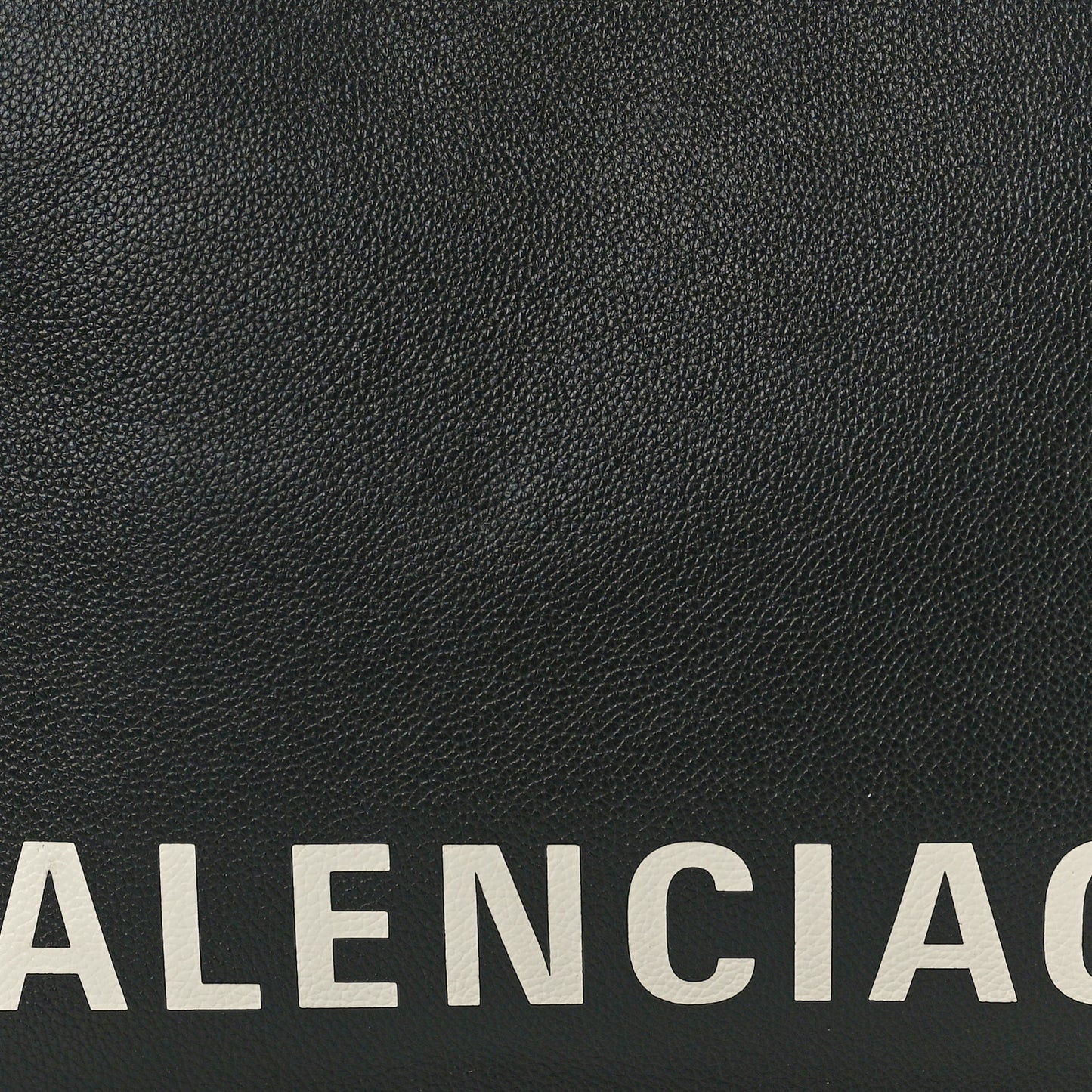 Calfskin Logo Medium Cash Pouch With Handle Black White