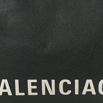 Balenciaga Calfskin Logo Medium Cash Pouch With Handle Black White 8 of 9