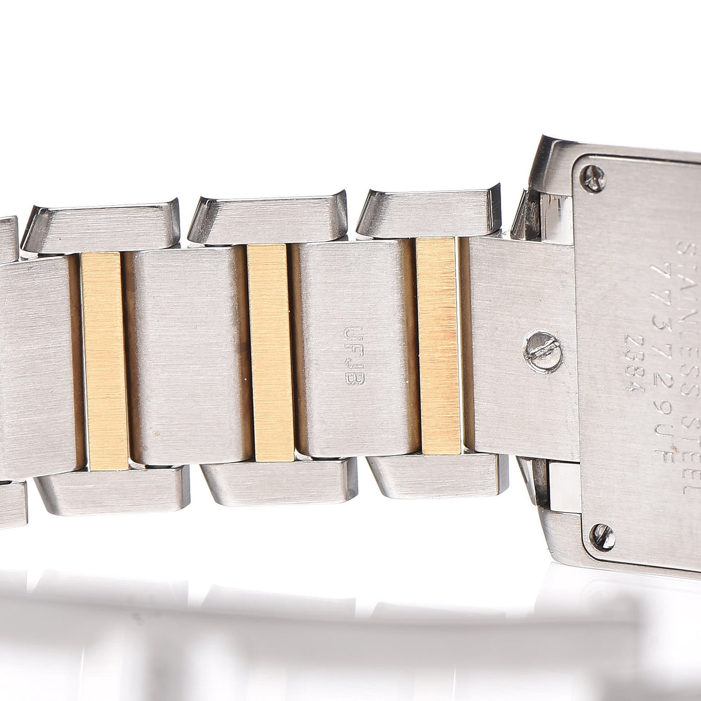 Stainless Steel 18K Yellow Gold 20mm Tank Francaise Quartz Watch