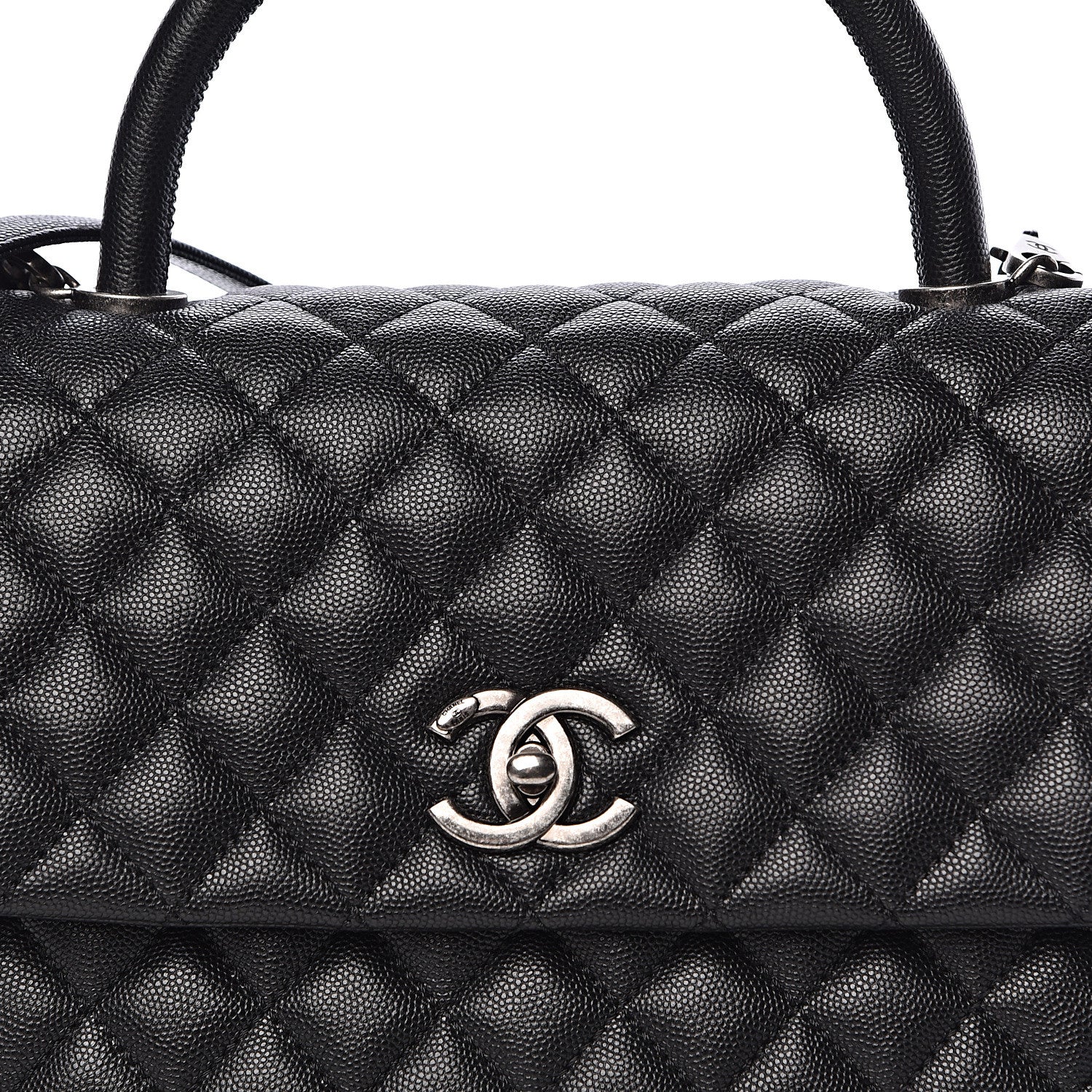 Chanel Caviar Quilted Medium Coco Handle Flap Black 10 of 10