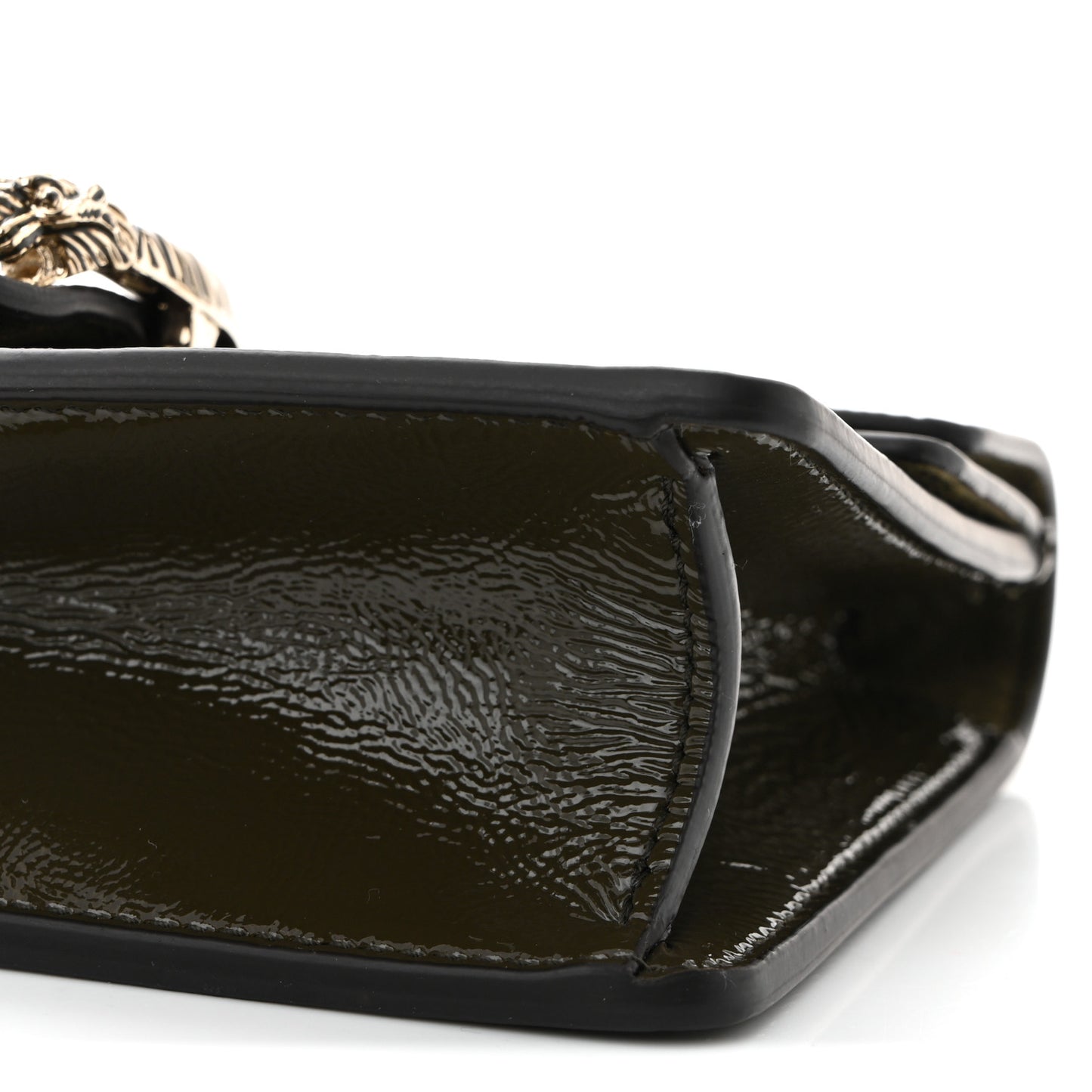 Crinkled Patent Mini Dionysus Shoulder Bag Green