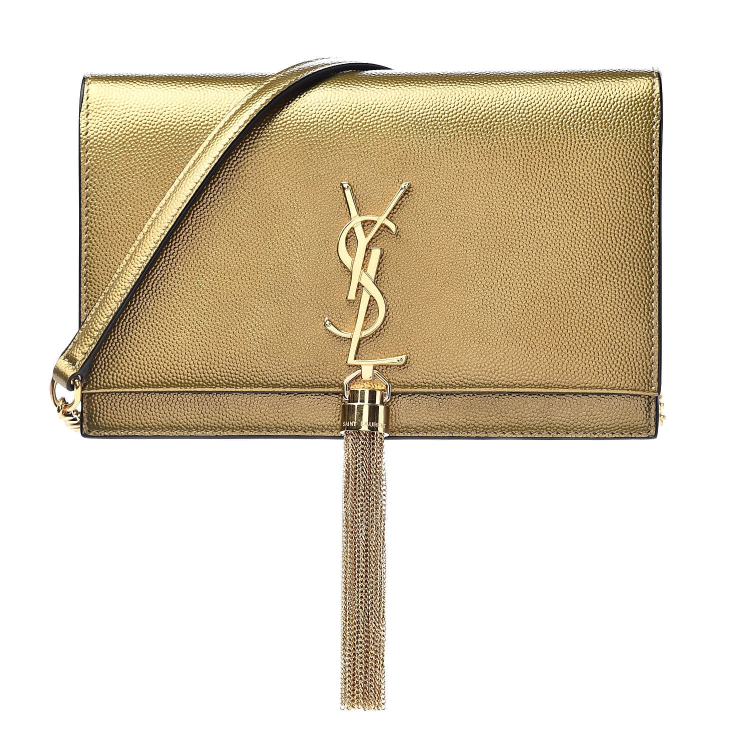 Saint Laurent Grain De Poudre Kate Monogram Tassel Chain Wallet Brome 1 of 11