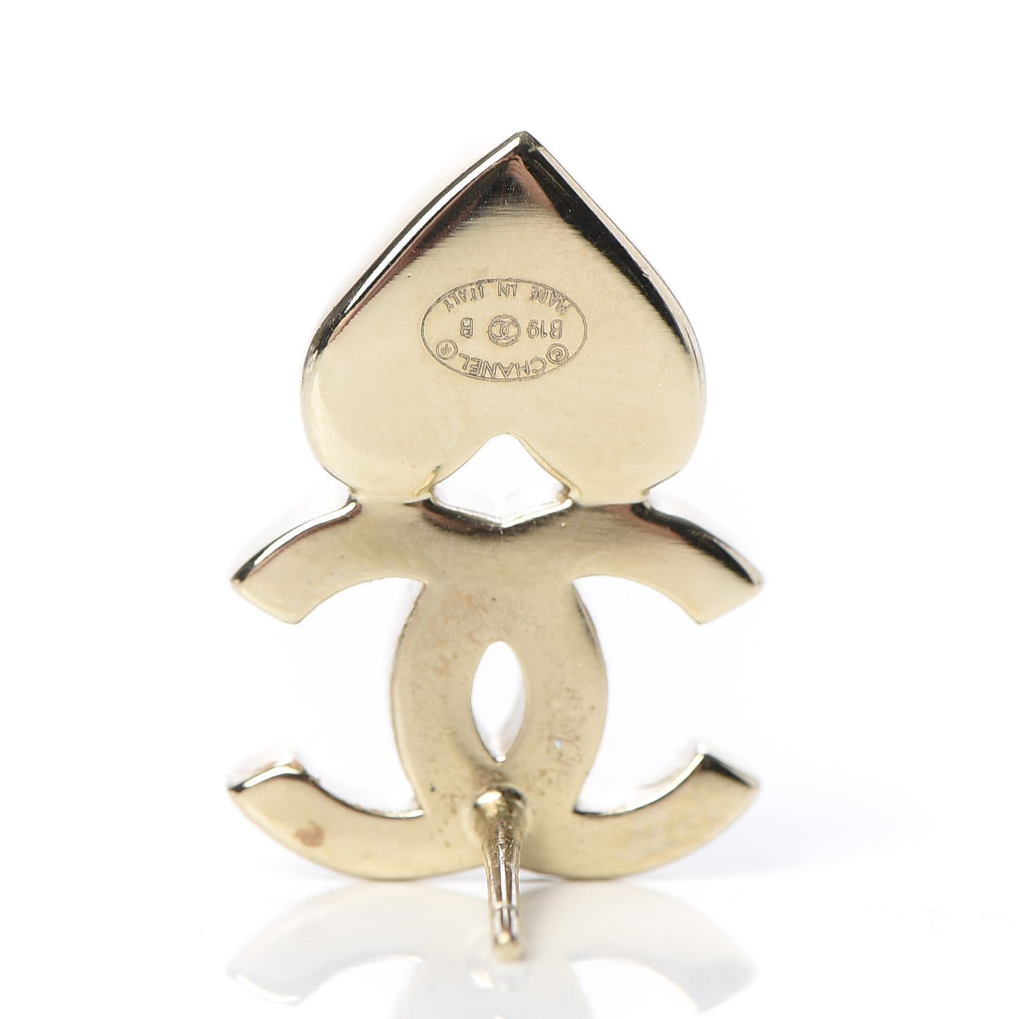 Crystal Pearl Charming Winter CC Star Heart Earrings Gold