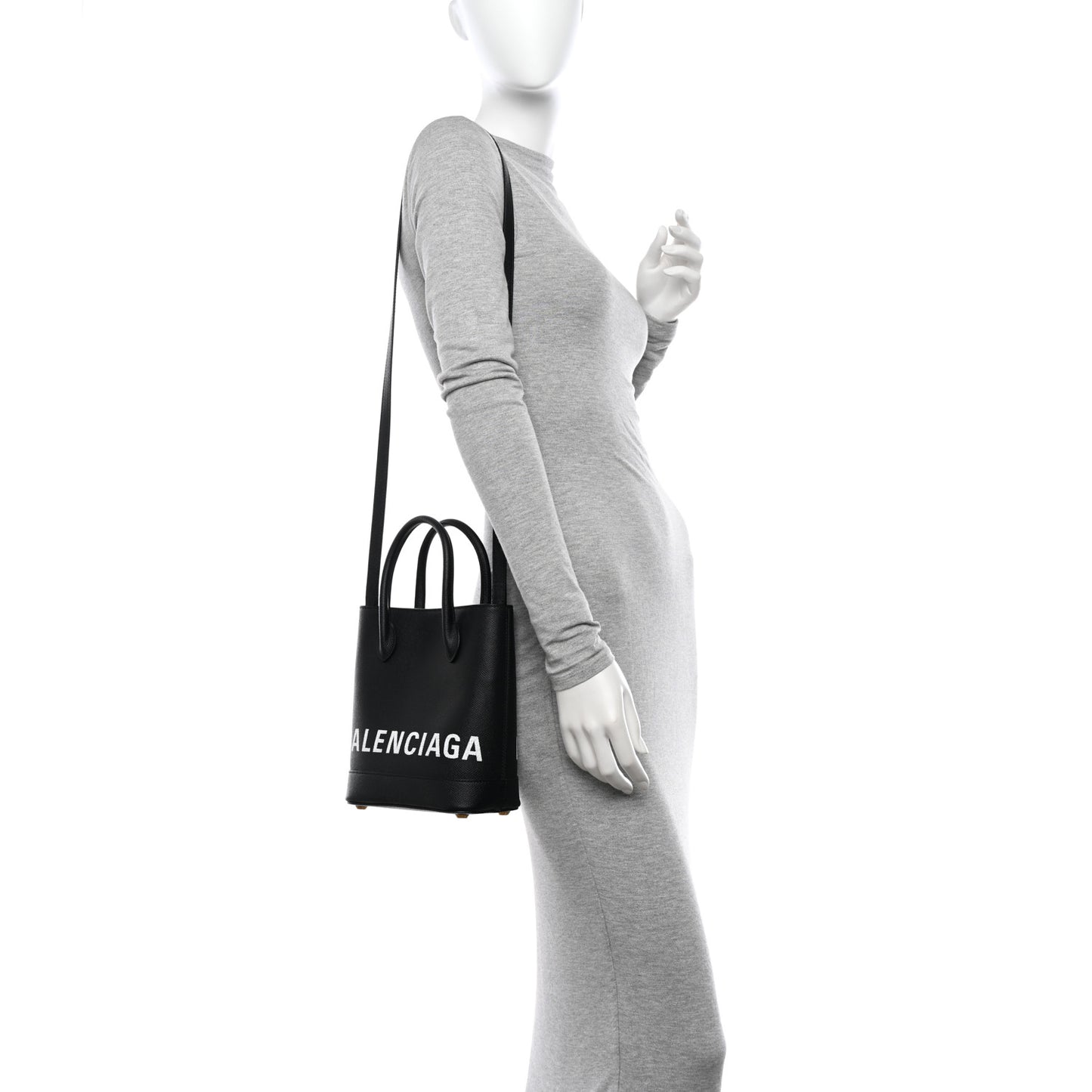 Grained Calfskin Ville Aj Tote XXS Black